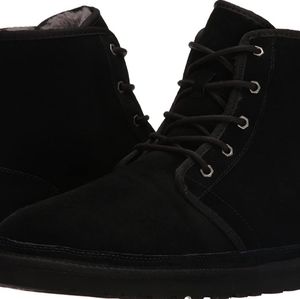 UGG MEN HARKLEY BLACK BOOTS SUEDE PURE WOOL 101647
